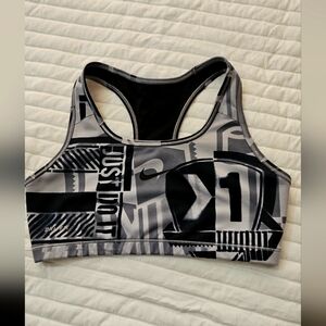 Nike Black and Gray Performance Sports Bra